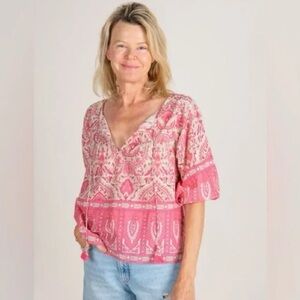 Natural Life Heidi Top in  Paisley Design